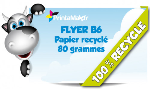 Flyers format 10x21 cm (B6). Impression sur papier recycle