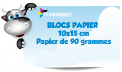 Blocs papier 10x15 cm. Papier de 90 grammes. Impression couleur