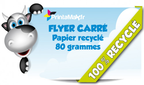 Flyer carré format 14x14 cm. Impression sur papier recycle