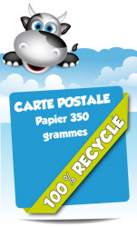 Cartes postales. Papier 100% recyclé.