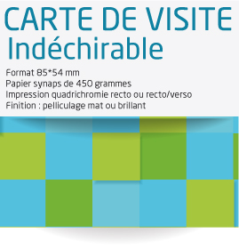 Carte de visite indéchirable