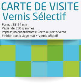 Carte de visite avec vernis sélectif