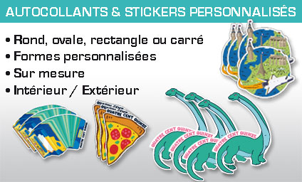 Impression stikers personnalisés et pas chers