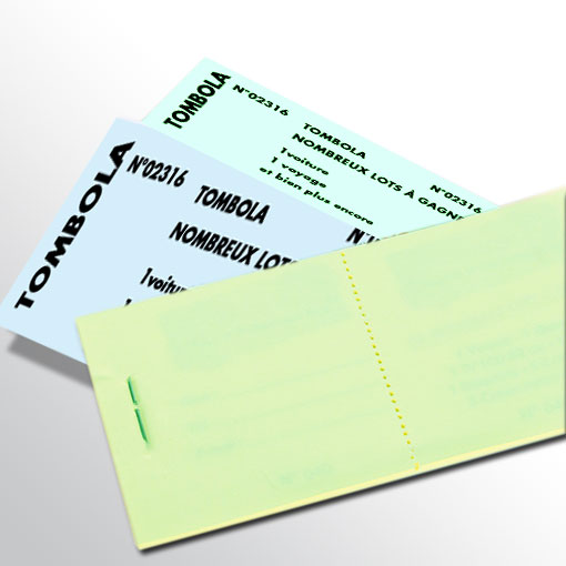 Ticket à Souche Grand Format  Carnet Billet Personnalisable Tombola